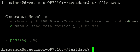 Testing using truffle