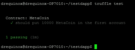Testing using truffle